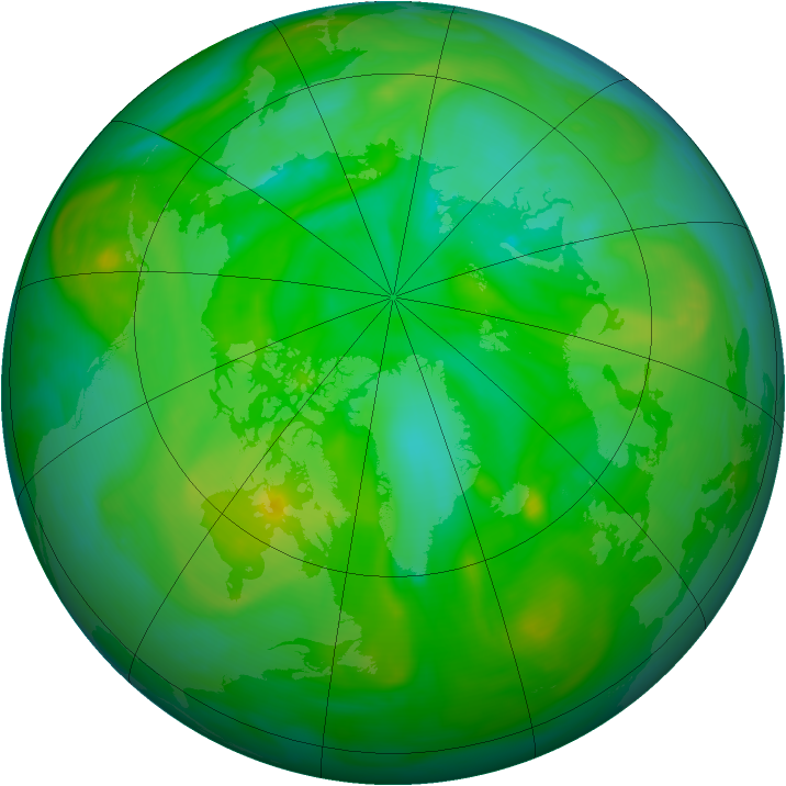 Arctic ozone map for 20 July 2006